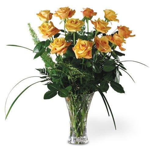 Burst of Orange Dozen Roses
