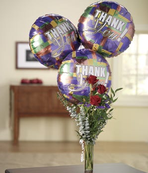 Roses in a Bud Vase to Say Thank You