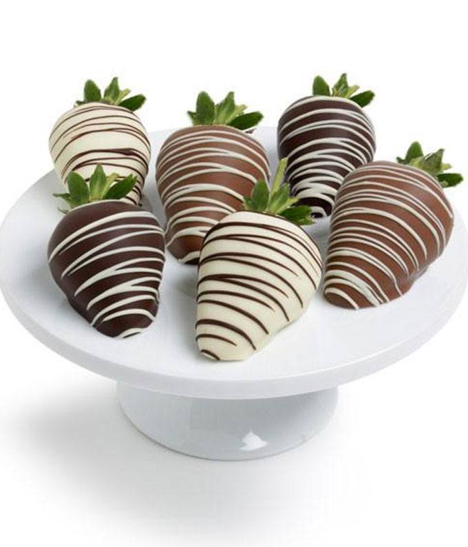 6 Pieces Chocolate Covered Strawberry Dipped Gourmet Chocolates