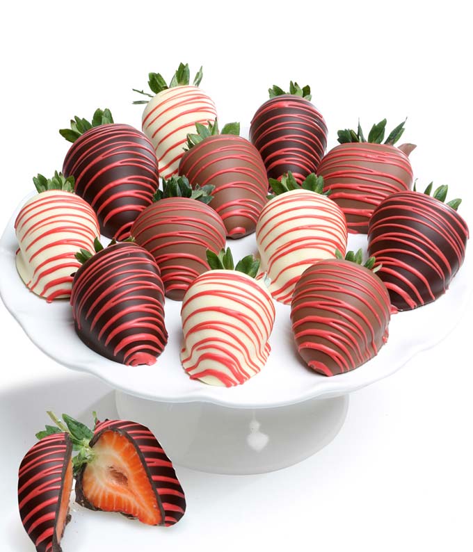 Pink glazed chocolate covered strawberries for mom with Mother's Day gift ideas