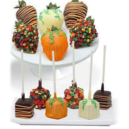 Fall Chocolate Covered Strawberries and Cheesecake Pops - 12 Pieces