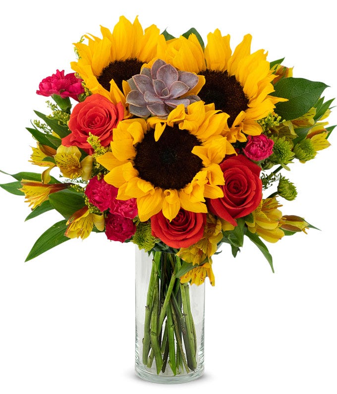 Succulent Sunflower Garden Bouquet