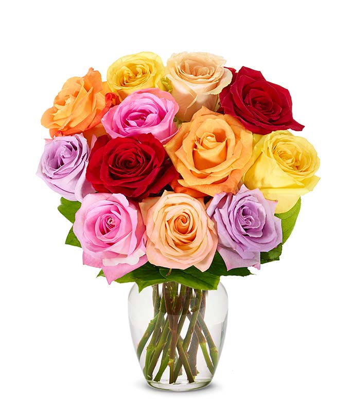 rainbow rose bouquet