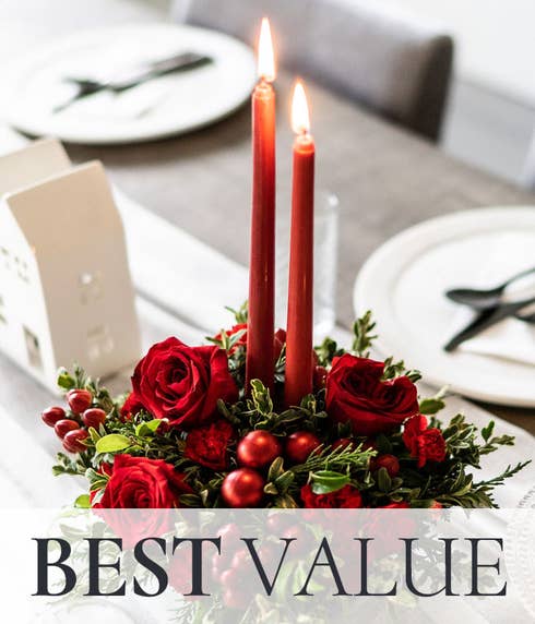 Christmas flower centerpiece delivery from send flowers