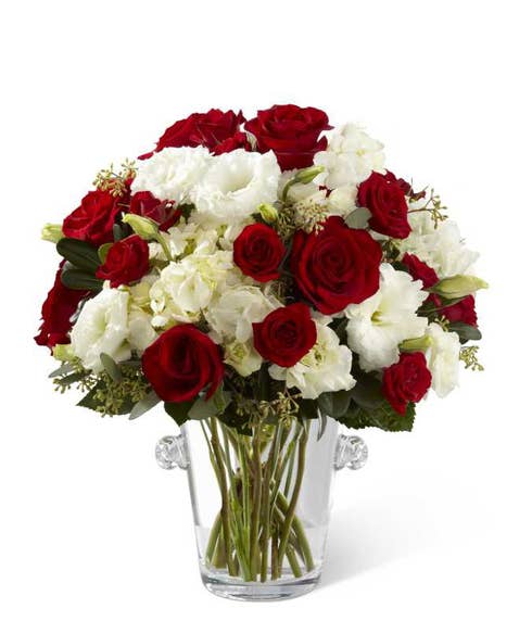 winter white hydrangea and rose flower delivery from send flowers