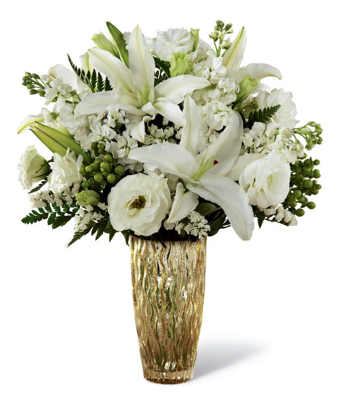 Best winter white flowers and white and gold winter bouquet