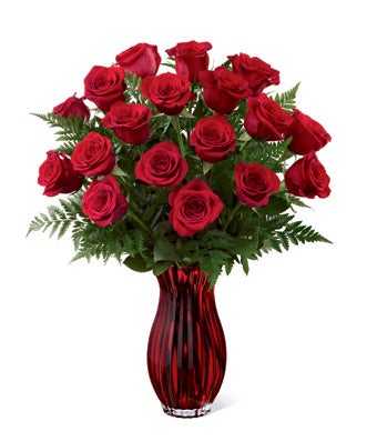 Send roses to a house with this one dozen red rose bouquet