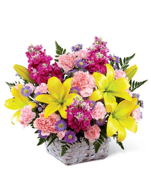 Flowers in a basket for delivery flower basket from send flowers 
