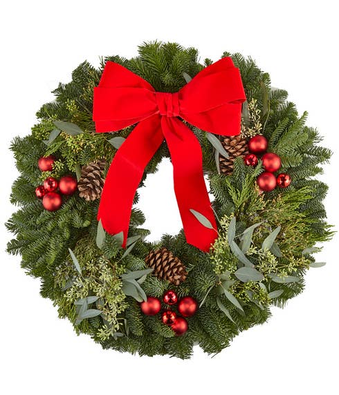 Merry and Bright Fresh Christmas Wreath