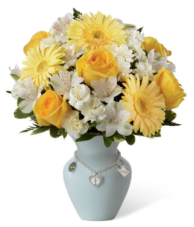 Bright yellow roses, Peruvian Lilies, gerbera daisies for delivery