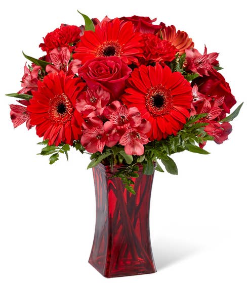 Red gerbera flower bouquet 