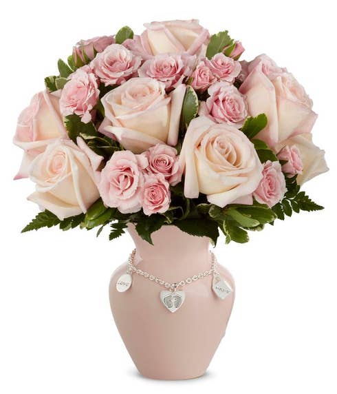 Rosy Charm New Mother Bouquet - Girl