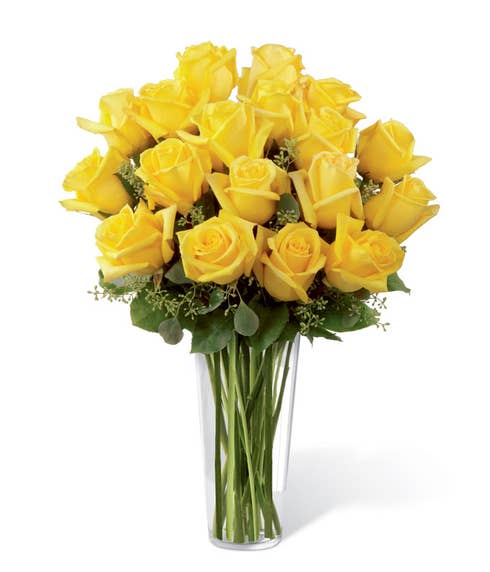 Long stem yellow roses bouquet