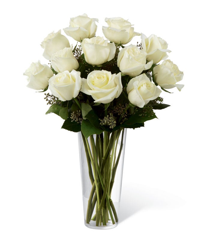 12 dozen long stem white roses for same day delivery