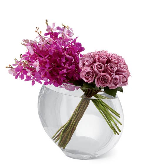 modern purple orchid bouquet