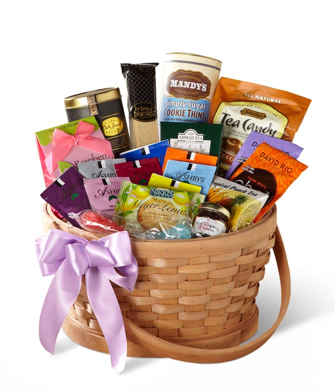 Mixed tea gift basket delivery and Mother's Day gift ideas