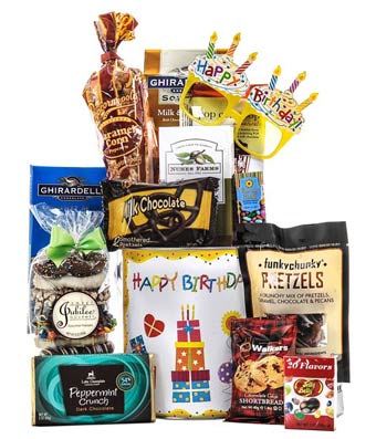 cheap birthday gift basket and candy and chocolate birthday gift basket