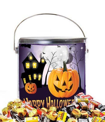 Happy Halloween candy bucket gift basket 