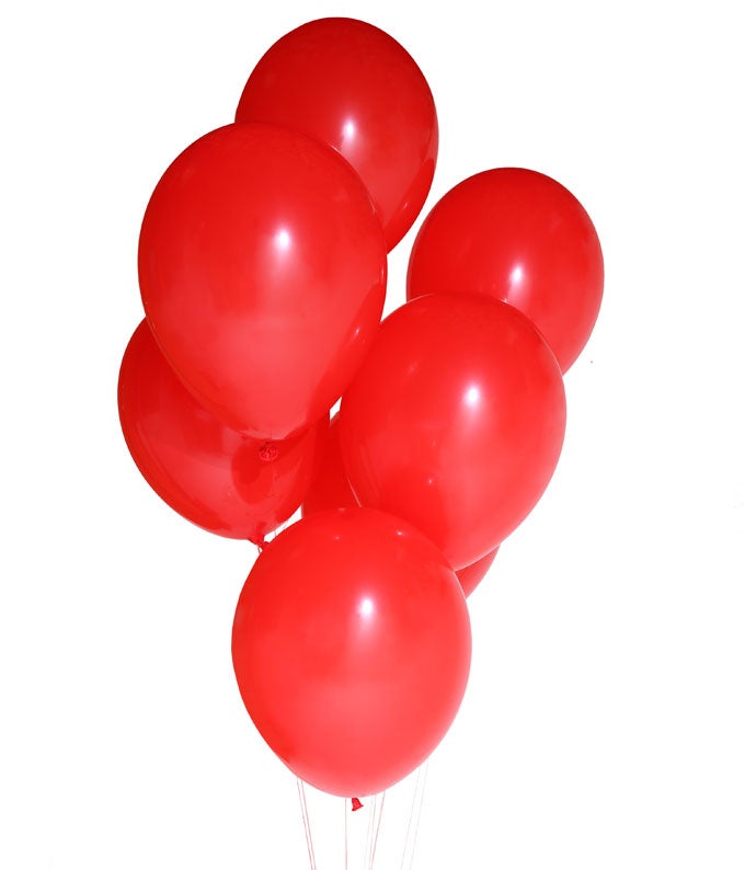 7 Red Latex Helium Balloons