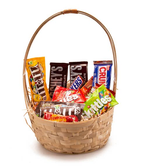 cheap candy gift basket delivery at send flowers