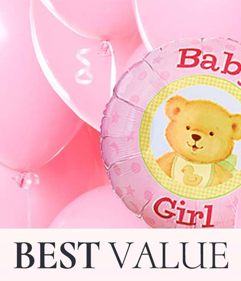 Best value florist designer newborn new baby girl pink balloon bouquet