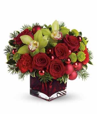 Red roses and green chrysanthemums for same day flower delivery