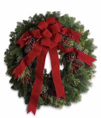 Christmas flowers and holiday wreath at send flowers with same day delivery