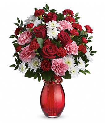 Red rose mixed bouquet from sendflowers, shop free delivery flowers