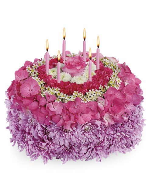 Birthday flowers cake arrangement a birthday flowers cake gift