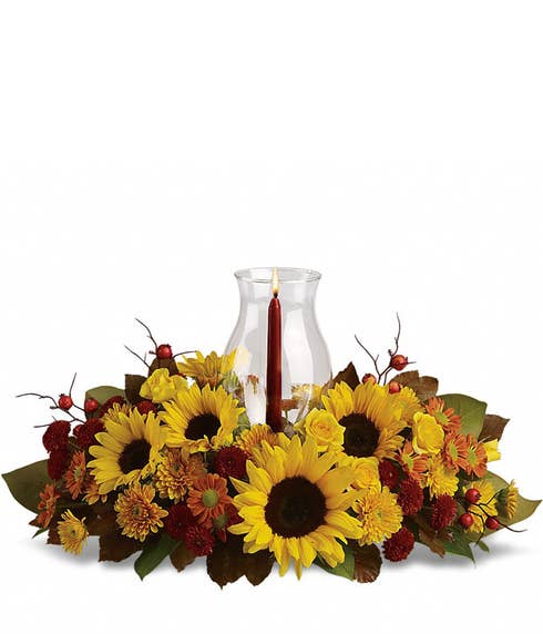Sunflower Candle Centerpiece