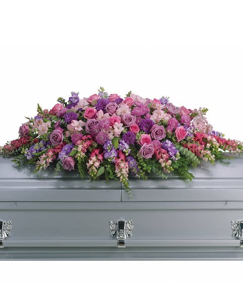 Caskets sprays at send flowers in this funeral flower arrangement