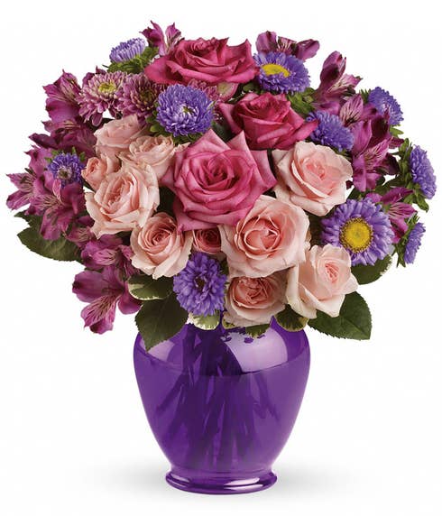 Buy purple flowers and purple flower bouquet from Send Flowers 
