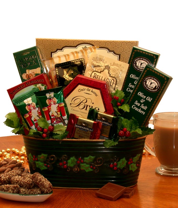 Bough of Holly Gift Basket 