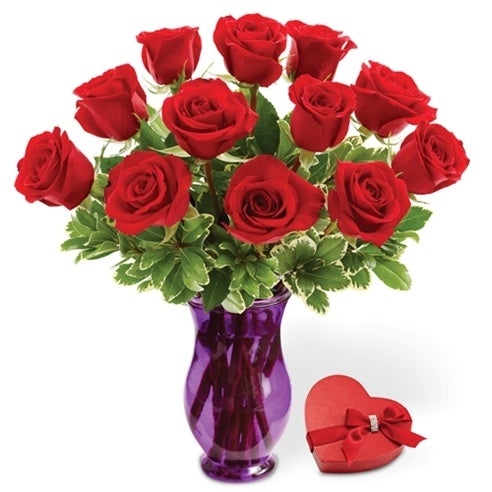 One Dozen Roses and Chocolates for You at Send Flowers
