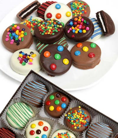 Celebratory Chocolate Covered Birthday Oreos