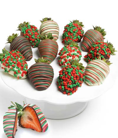 Christmas Chocolate Covered Strawberries (12 Pieces) 