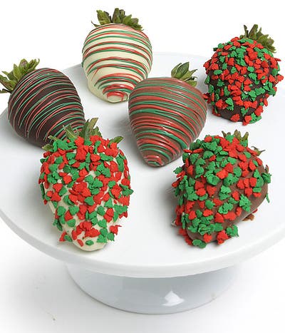 Christmas Chocolate Covered Strawberries (6 Pieces)