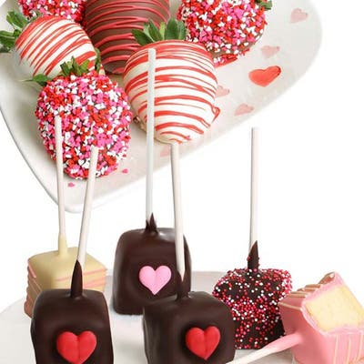 Sweetheart Chocolate Covered Strawberries & Cheesecake Pops