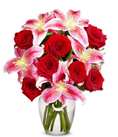 Stunning Stargazers and Roses Arrangement - Premium