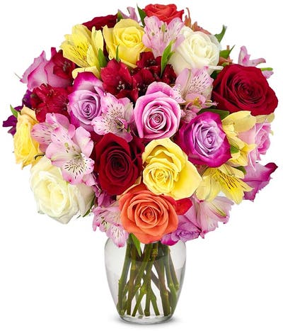 Bright & Brilliant Rose Bouquet - Premium