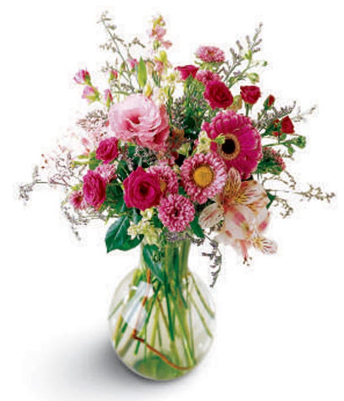 Pink Roses Heart Bouquet at Send Flowers