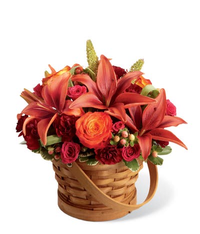 Bountiful Orange Lilies Basket