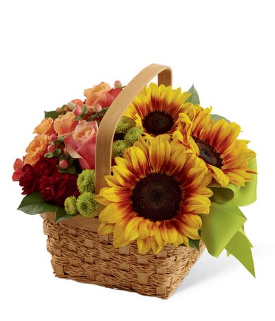 Bright Country Day Sunflower Basket