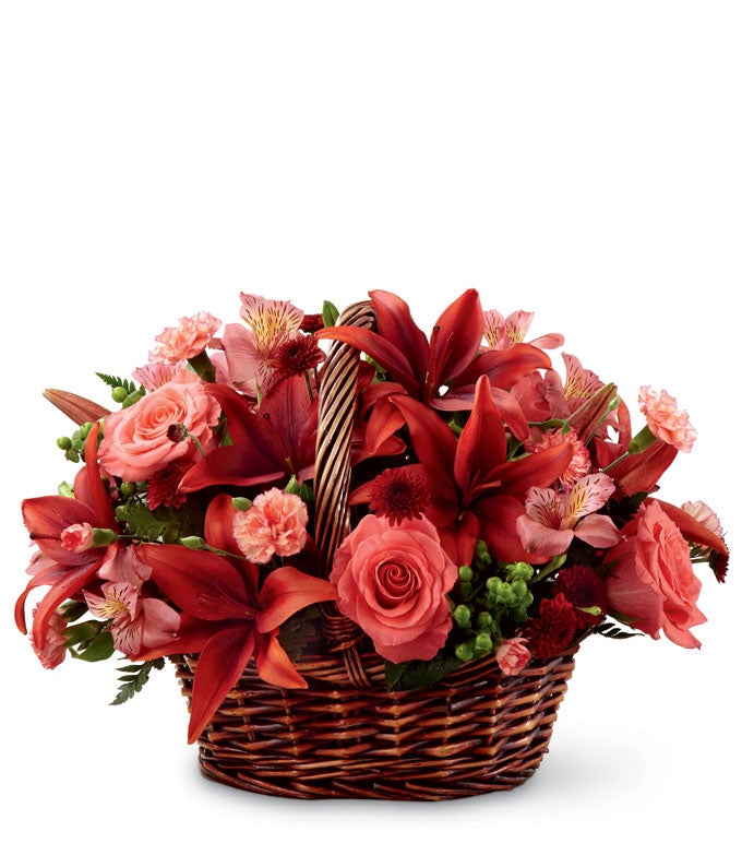 The Autumn Burgundy Basket at Send Flowers