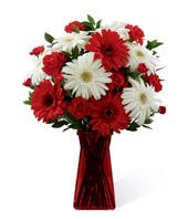 Red And White Gerbera Daisy Bouquet