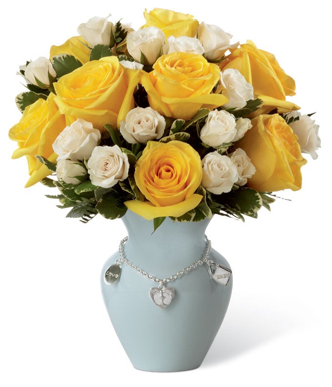 Rosy Charm New Mother Bouquet Boy at Send Flowers