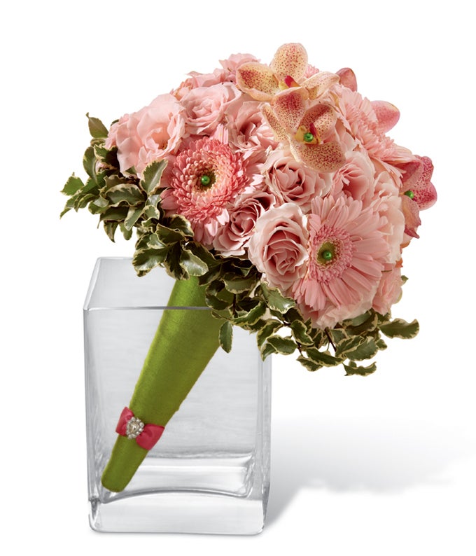 Love's Reflection Pink Roses and Lily Bouquet at Send Flowers