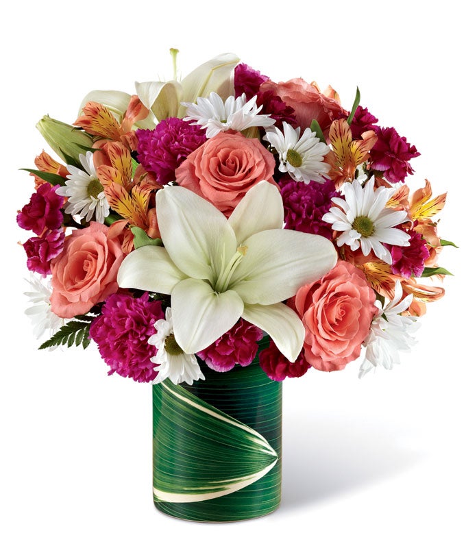 Tropical Yellow Lily Bouquet at Send Flowers