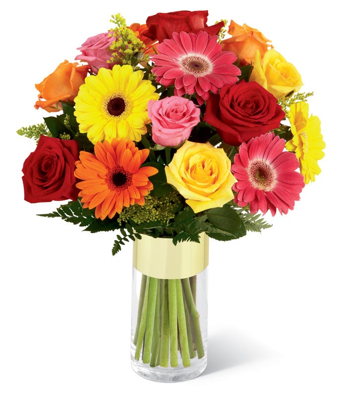 Gerbera Daisy And Rose Bouquet at Send Flowers