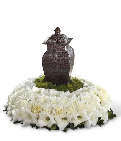 Heavenly White Blossoms Tabletop Wreath
